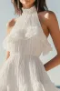 Halter Sleeveless Organza Ruffles Graduation Dress sold by Zapaka