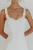 Chic Bodycon Ruffled White Graduation Dress sold by Zapaka