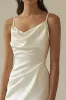 Cowl Neck Satin Short White Graduation Dress sold by Zapaka
