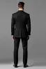 Black Single Breasted Peak lapel 2 Pieces Men's Prom Suits sold by Zapaka