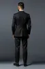 Black Slim Fit 2 Piece Single Breasted Men's Suit with Gold Embroidery sold by Zapaka
