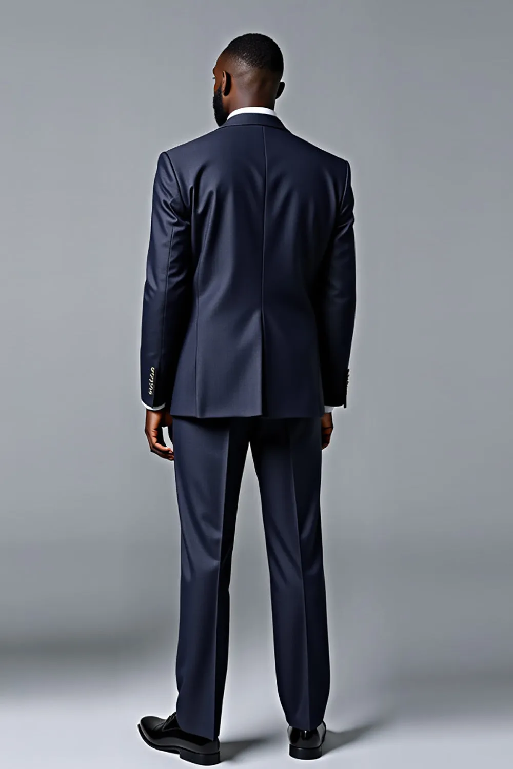 Dark Blue 3 Piece Single Breasted Men's Suit sold by Zapaka product image thumbnail 2