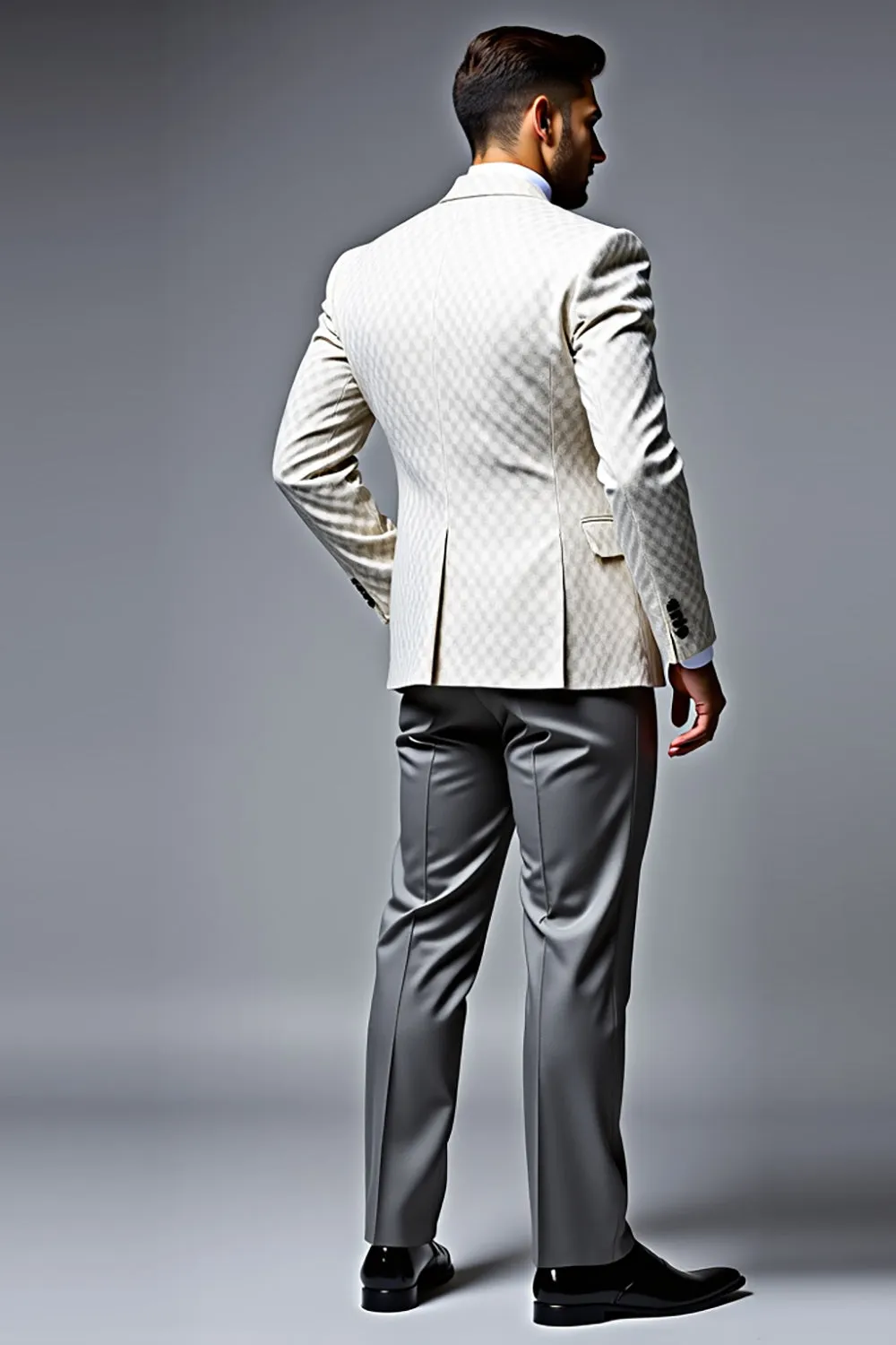 Men's Lvory Double Breasted Notched lapel 3 Pieces Prom Suits sold by Zapaka product image thumbnail 3
