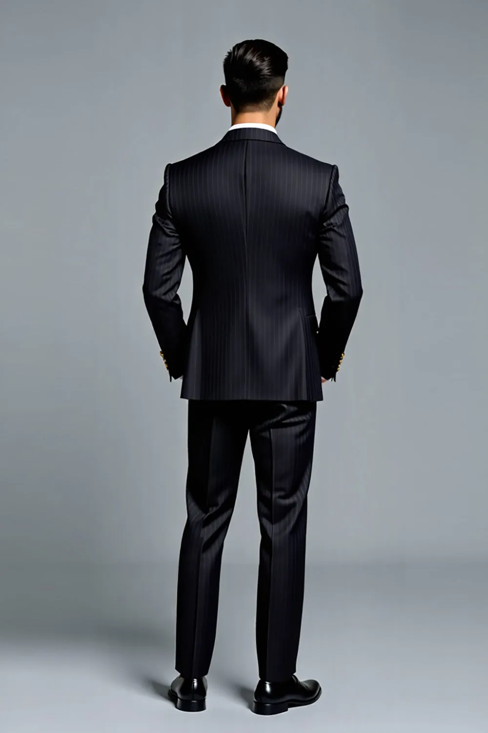 Black Double Breasted 3 Pieces Notched lapel Men's Suits sold by Zapaka product image thumbnail 2