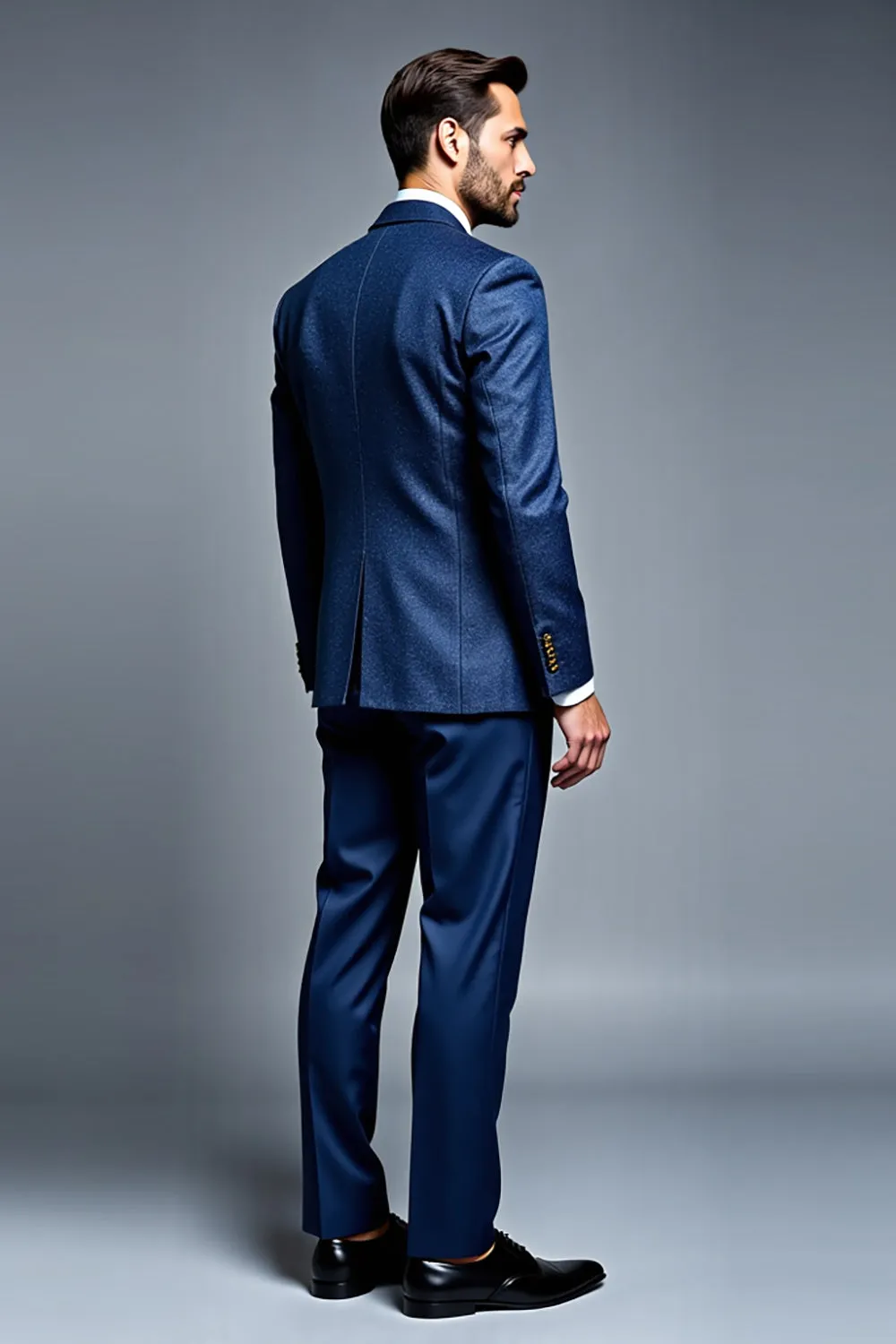 Royal Blue Double Breasted 2 Pieces Notched lapel Men's Prom Suits sold by Zapaka product image thumbnail 2