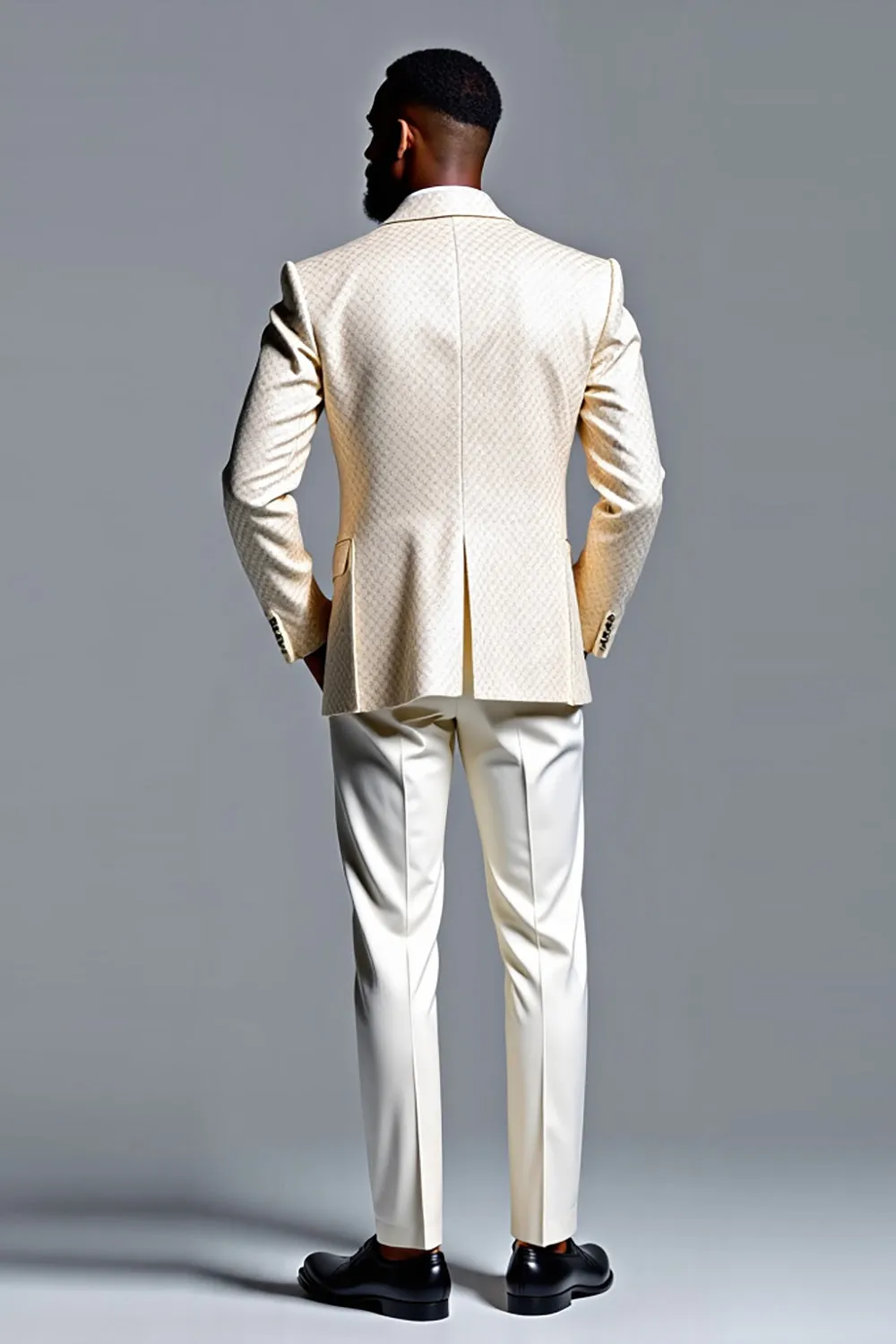 Ivory Notched Laple Single Breasted Men's Prom Suits sold by Zapaka product image thumbnail 2