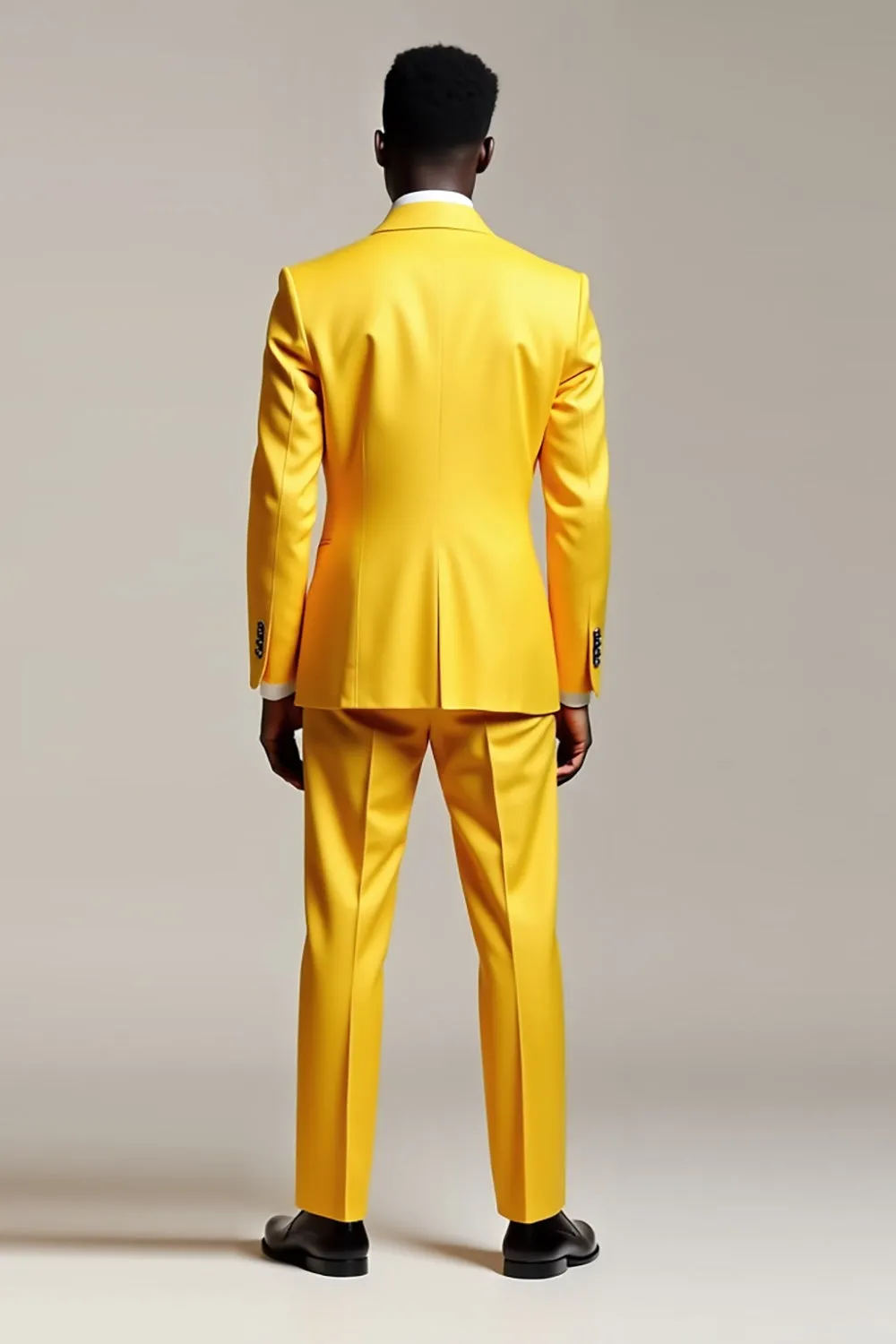 Yellow Peak Lapel Double Breasted Men's Prom Suits sold by Zapaka product image thumbnail 2