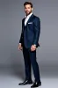 Dark Blue Notched Lapel 3 Pieces Men's Party Suits sold by Zapaka