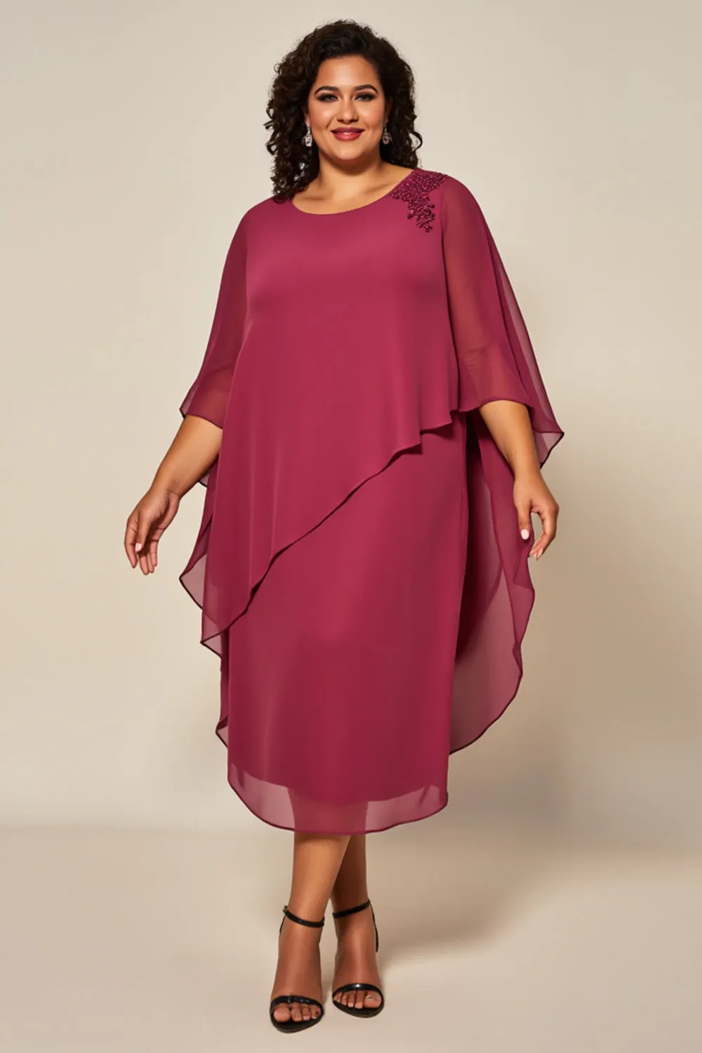 Desert Rose Chiffon A Line Plus Size Mother Of Bride Dress sold by Zapaka