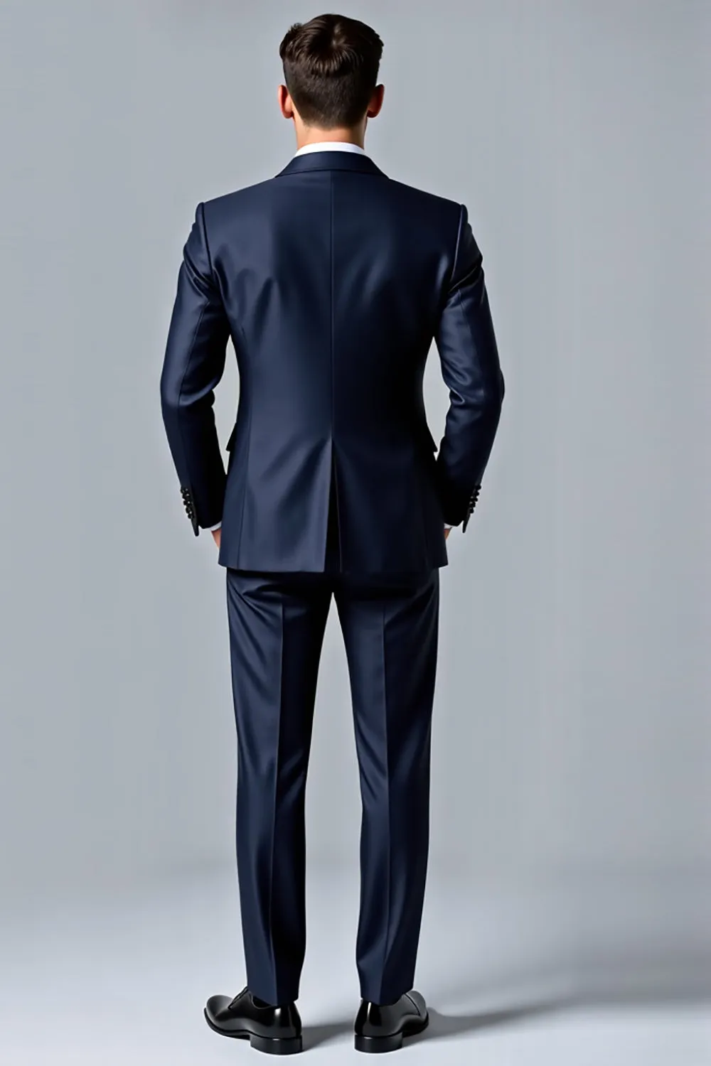 Dark Blue Lapel Single Breasted 2 pieces Men's Suits sold by Zapaka product image thumbnail 2