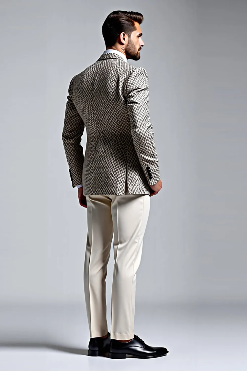 Grey Lapel Single Breasted 2 pieces Men's Suits sold by Zapaka product image thumbnail 2