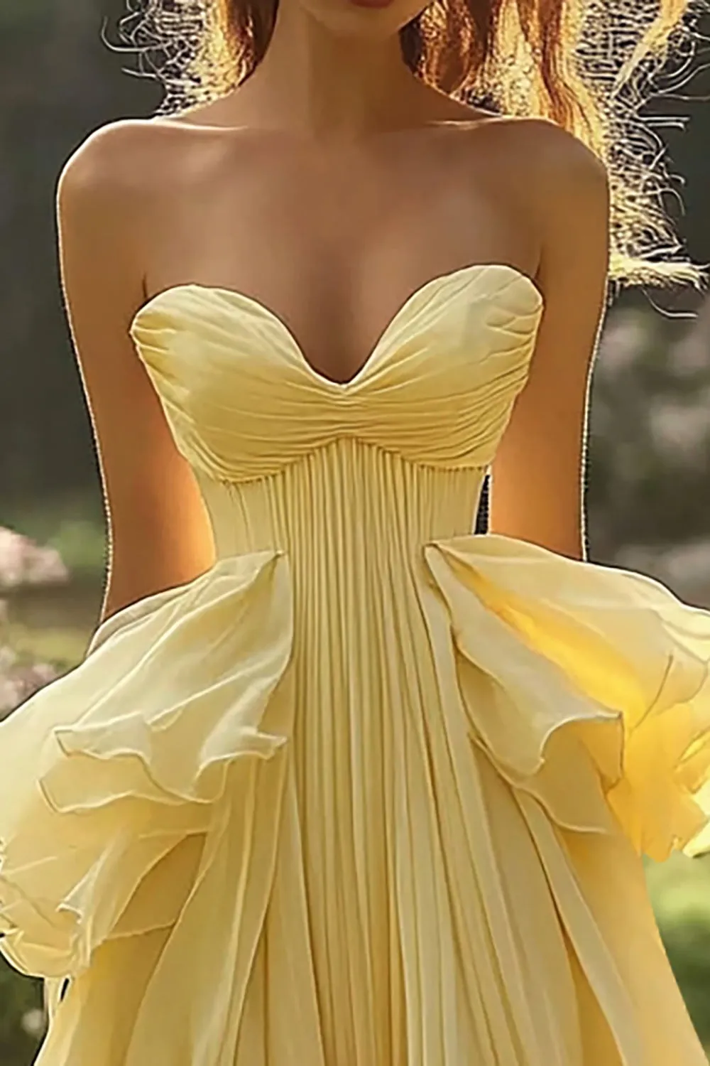 Daffodil Strapless A Line Prom Dress with Ruffles sold by Zapaka product image thumbnail 2