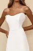 White A Line Strapless Lace Graduation Dress sold by Zapaka