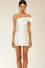 White Bodycon One Shoulder Satin Graduation Dress sold by Zapaka