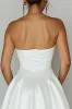 Strapless Cut Out White A Line Satin Graduation Dress sold by Zapaka