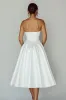 Strapless Cut Out White A Line Satin Graduation Dress sold by Zapaka