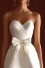 White Strapless A Line Graduation Dress with Bow sold by Zapaka