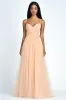 Peach A Line Spaghetti Straps Tulle Formal Dress sold by Zapaka