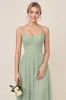 A Line Chiffon Matcha Long Bridesmaid Dress sold by Zapaka