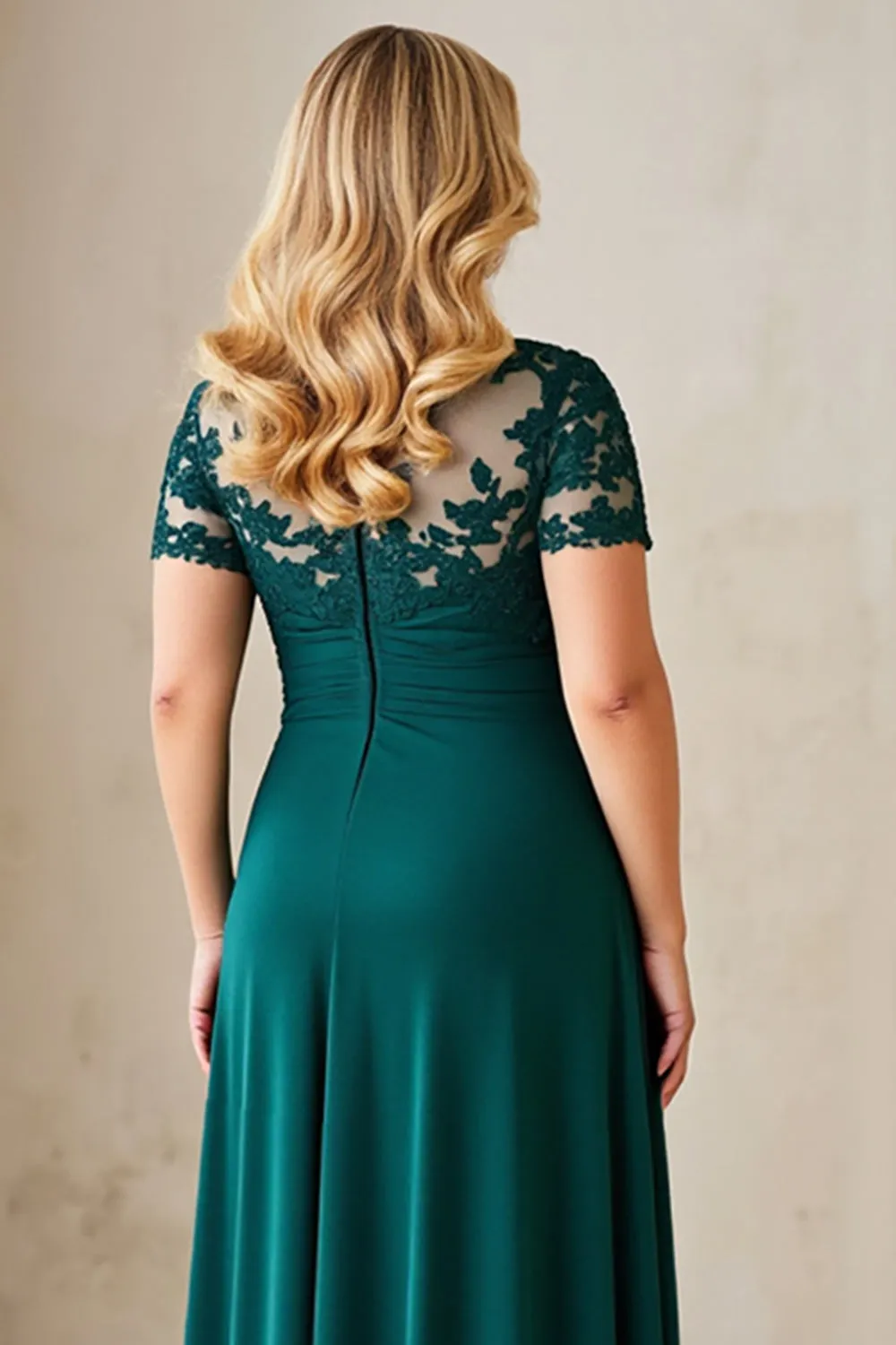 Pine A Line Lace Chiffon Plus Size Mother of the Bride Dress sold by Zapaka product image thumbnail 4