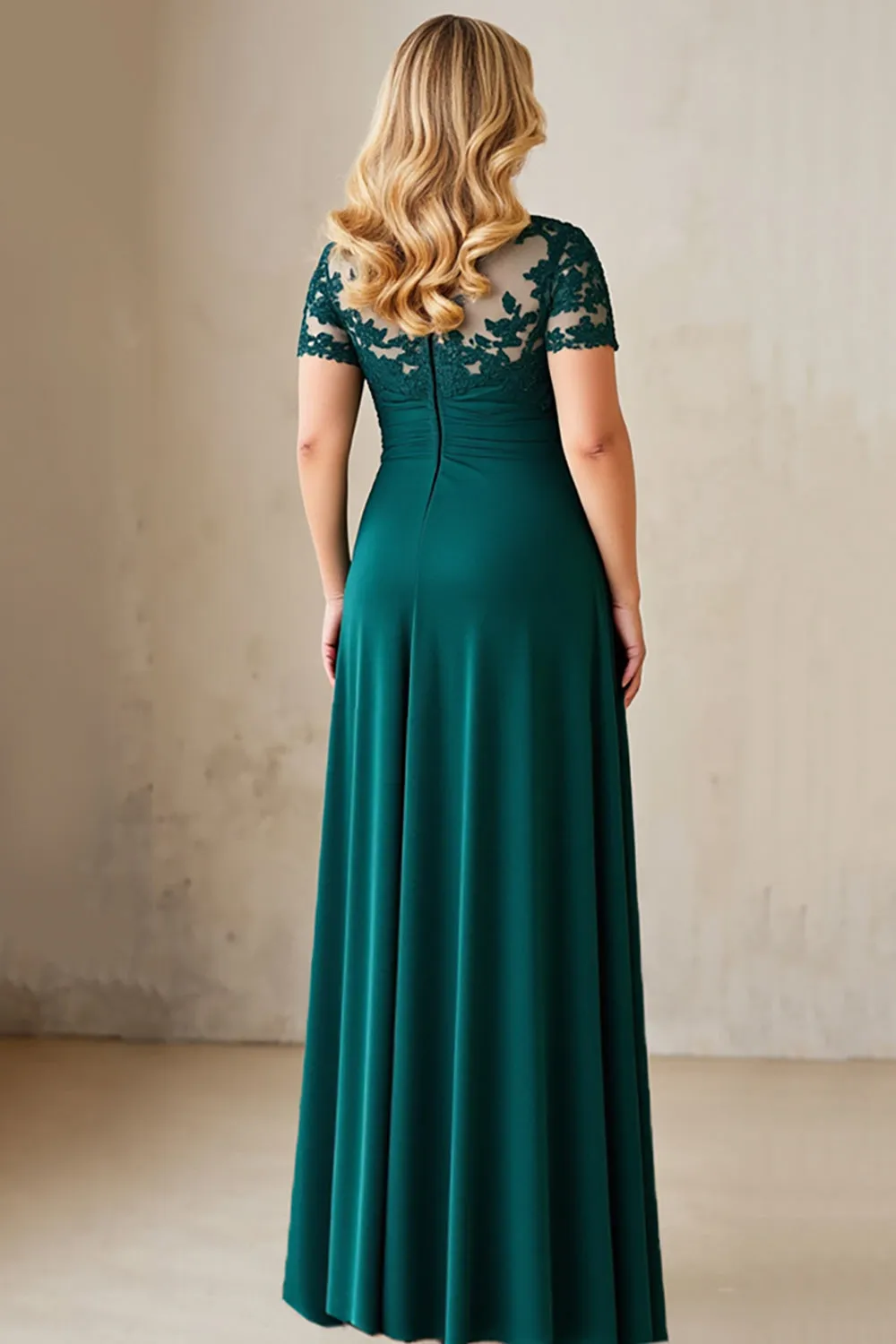 Pine A Line Lace Chiffon Plus Size Mother of the Bride Dress sold by Zapaka product image thumbnail 2