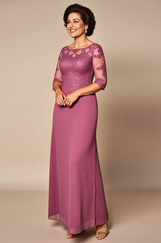 Desert Rose Chiffon Lace Mother of the Bride Dress sold by Zapaka