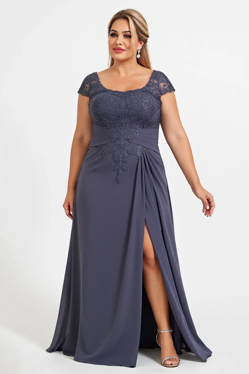 Twilight A Line Chiffon Lace Plus Size Mother of the Bride Dress sold by Zapaka