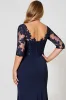 Navy Sheath V-Neck Chiffon Lace Plus Size Mother of the Bride Dress sold by Zapaka