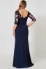 Navy Sheath V-Neck Chiffon Lace Plus Size Mother of the Bride Dress sold by Zapaka