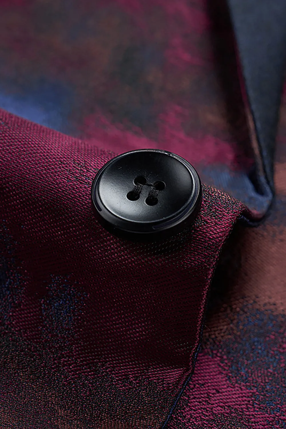 Dark Navy One Button Notched Lapel Men's Prom Blazer sold by Zapaka product image thumbnail 3