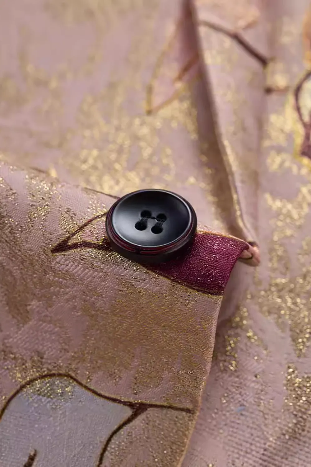 Rose Gold Single Breasted Notched Lapel Printed Men's Prom Blazer sold by Zapaka product image thumbnail 3