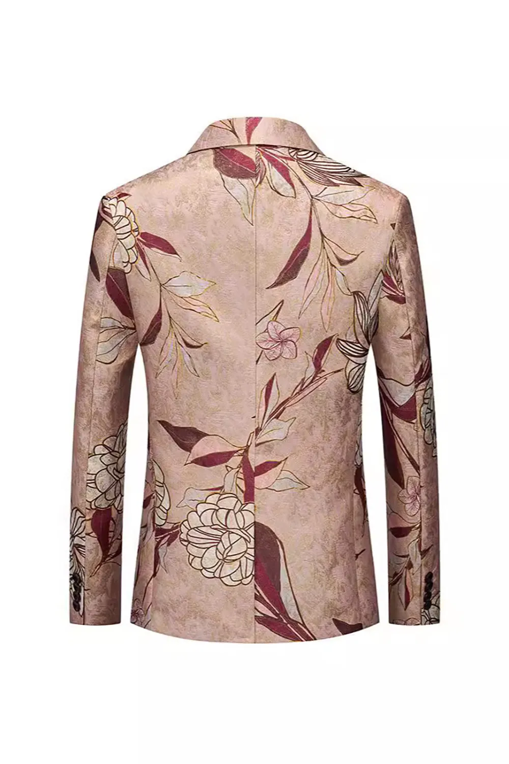Rose Gold Single Breasted Notched Lapel Printed Men's Prom Blazer sold by Zapaka product image thumbnail 2