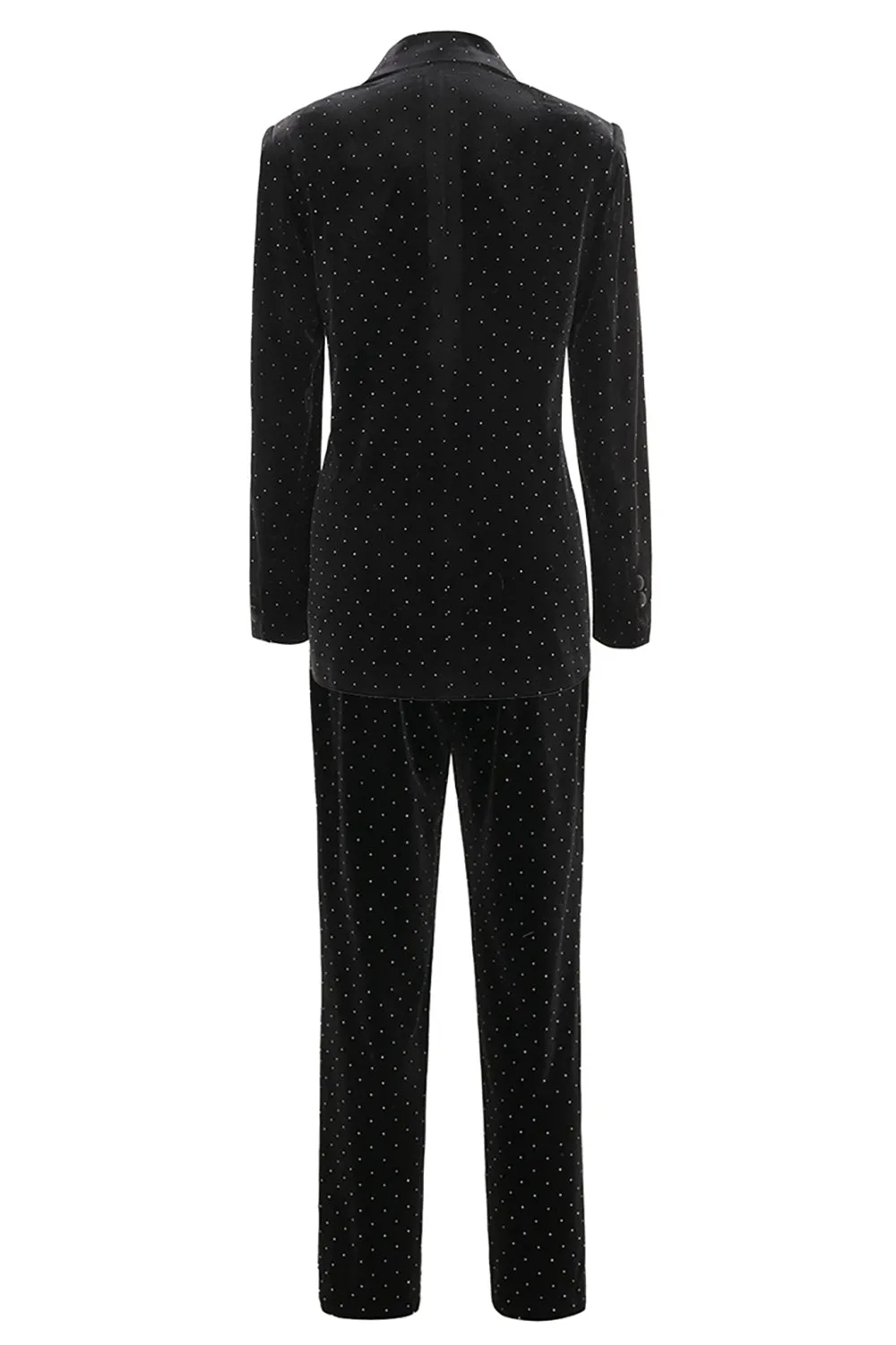Black Polk Dots One Button 2 Piece Women Suit sold by Zapaka product image thumbnail 2