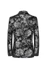 Black Golden Single Breasted Notched Lapel Printed Men's Prom Blazer sold by Zapaka