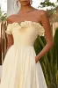 Strapless Ruffled A Line Daffodil Wedding Guest Dress sold by Zapaka
