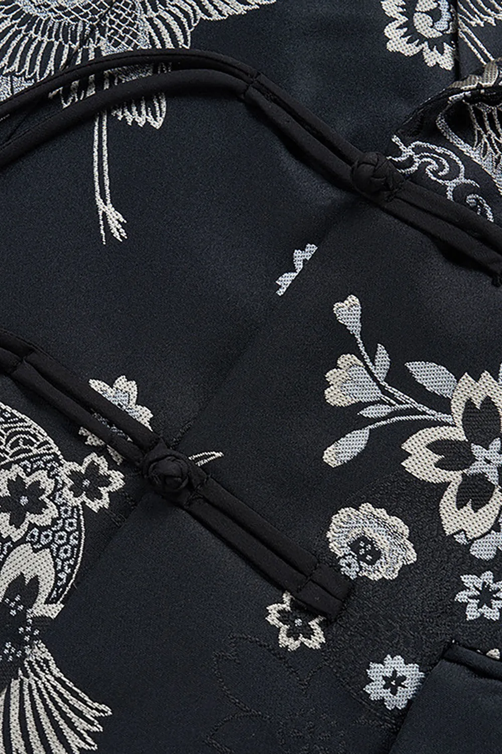 Black Peak Lapel Floral Men's Blazer sold by Zapaka product image thumbnail 3