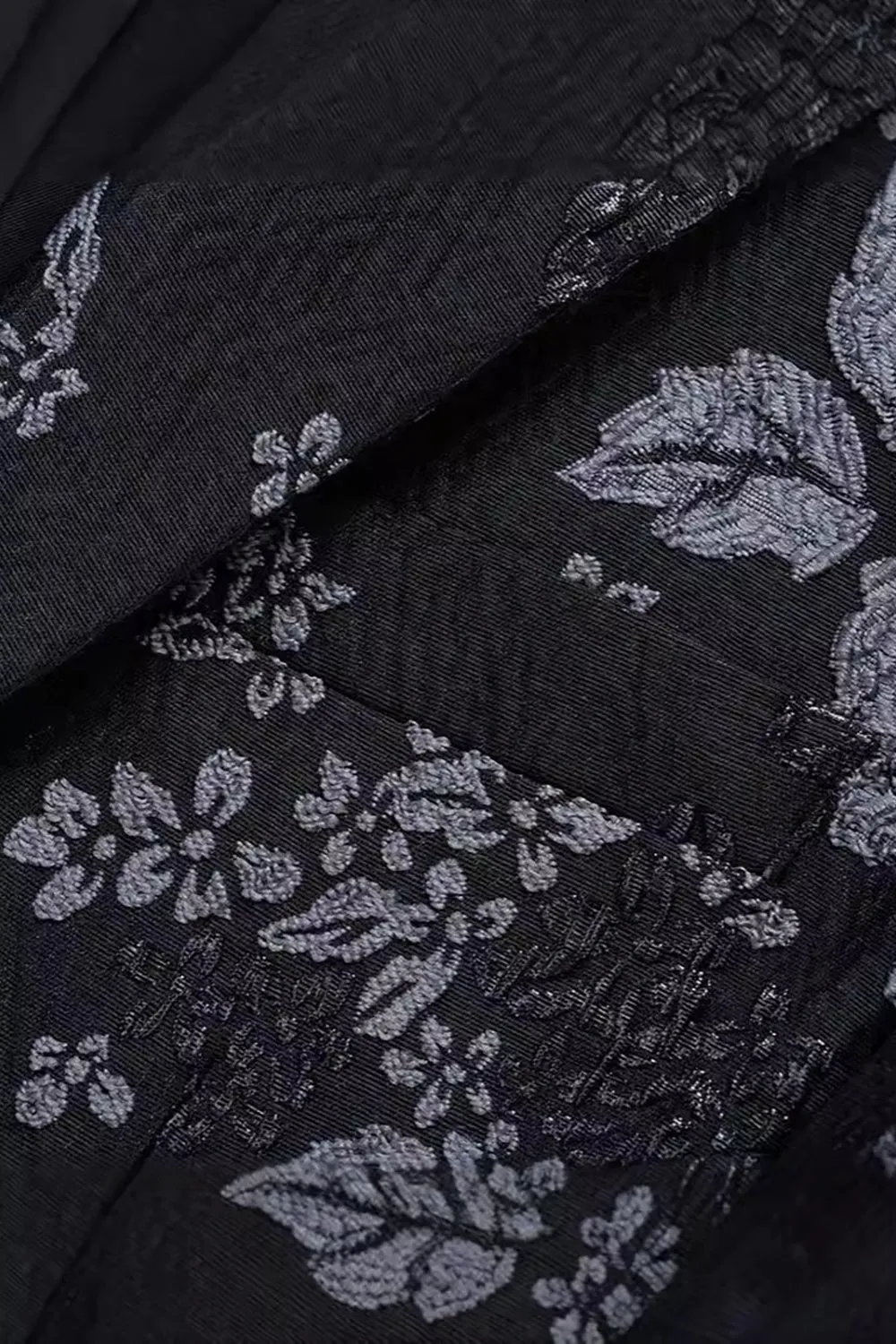 Black Floral Peak Lapel One Button Men's Blazer sold by Zapaka product image thumbnail 3