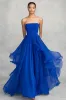 A Line Royal Blue Strapless Pleated Formal Dress sold by Zapaka
