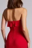 Red Ruffled Strapless A Line Chiffon Long Formal Dress sold by Zapaka