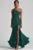 Black Chiffon One Shoulder Mermaid Formal Dress with Slit sold by Zapaka