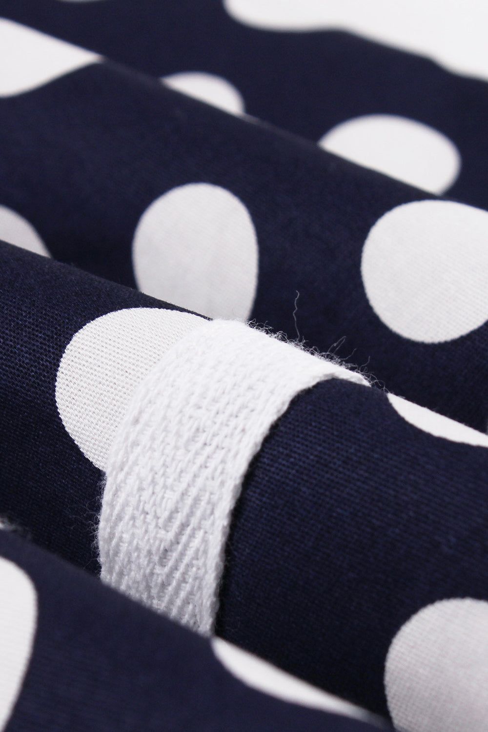 Polka Dots Navy Sleeveless Swing Retro Dress sold by Zapaka product image thumbnail 5