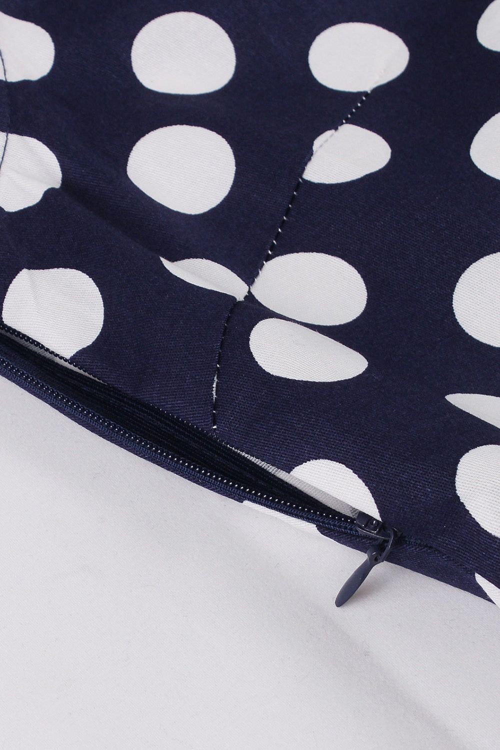 Polka Dots Navy Sleeveless Swing Retro Dress sold by Zapaka product image thumbnail 3