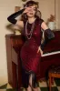 Red Gatsby Glitter Fringe 1920s Flapper Dress sold by Zapaka