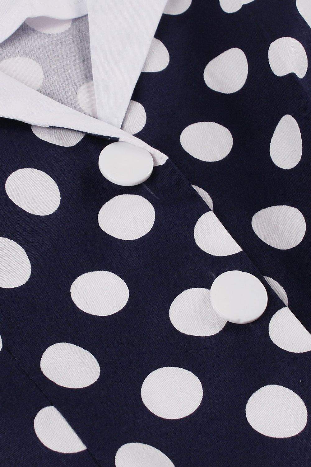 Polka Dots Navy Sleeveless Swing Retro Dress sold by Zapaka product image thumbnail 4