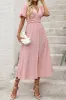 Blush A Line V Neck Summer Dress sold by Zapaka