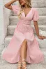 Blush A Line V Neck Summer Dress sold by Zapaka