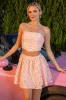 Blush Floral Strapless 2-Piece Cocktail Dress sold by Zapaka