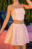 Blush Floral Strapless 2-Piece Cocktail Dress sold by Zapaka