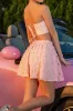 Blush Floral Strapless 2-Piece Cocktail Dress sold by Zapaka