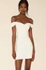 Off the Shoulder White Satin Bodycon Graduation Dress sold by Zapaka